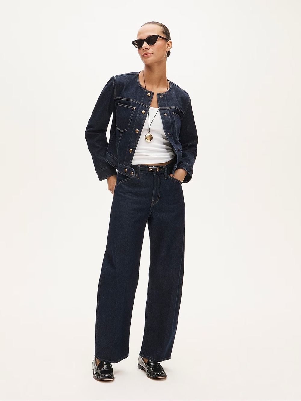 JCREW Collarless denim trucker jacket - Picture 2 of 8